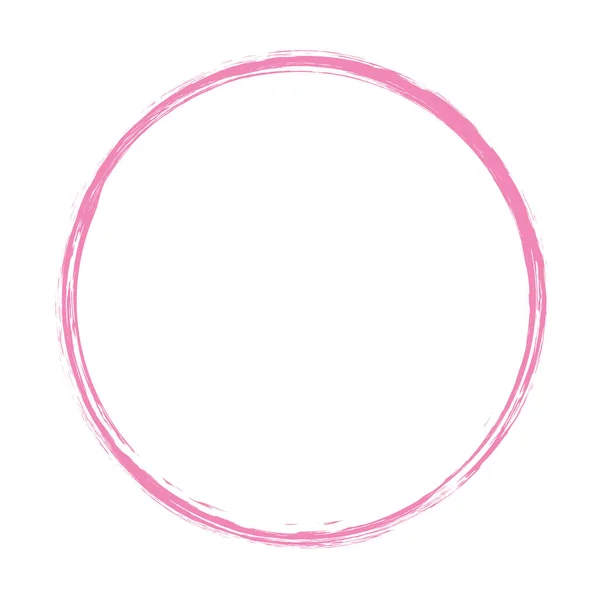 Розового Цвета Векторная Иллюстрация Круглой Кисти Окрашенные Чернила Штамп Баннер — стоковый вектор
