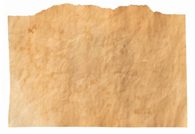 Beyaz arkaplanda izole edilmiş eski kahverengi grunge çizgili kağıt dokusu ile arkaplan