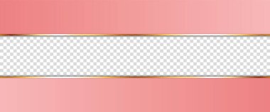 Şeffaf bir yere sahip altın çerçeveli uzun kırmızı kurdele afişi - vektör tasarım ögesi