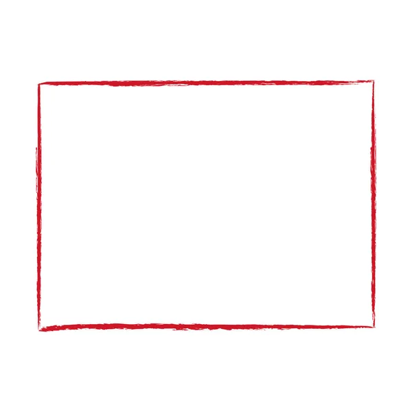 Red Colored Vector Illustartion Brush Painted Ink Stamp Banner Frame — Vetor de Stock