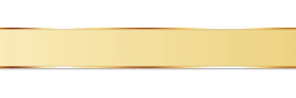 Longo Banner Fita Amarela Com Moldura Ouro Fundo Branco Elemento —  Vetores de Stock