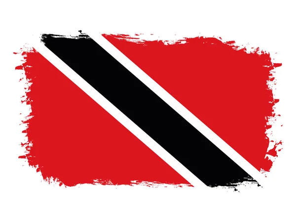 Flagge Von Trinidad Und Tobago Auf Pinselbemaltem Grunge Banner Vektorillustration — Stockvektor