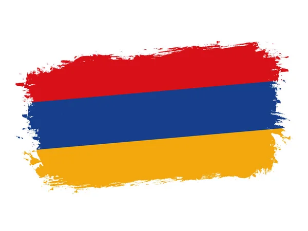 Vlag Van Armenië Borstel Geschilderd Grunge Banner Vector Illustratie — Stockvector