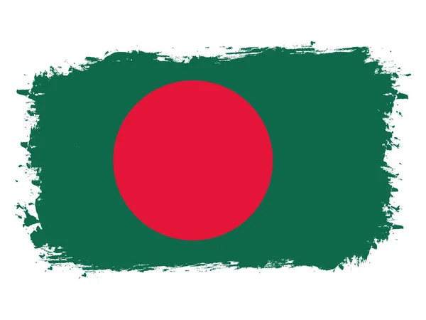 Flagge Von Bangladesch Auf Pinsel Gemaltes Grunge Banner Vektorillustration — Stockvektor
