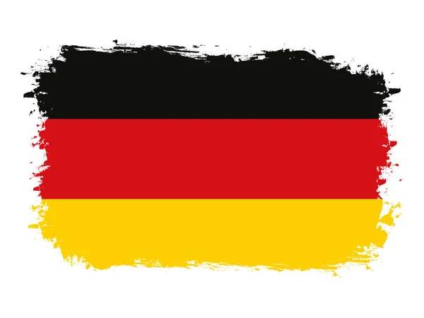 Flag Germany Brush Painted Grunge Banner Vector Illustration — Stock Vector