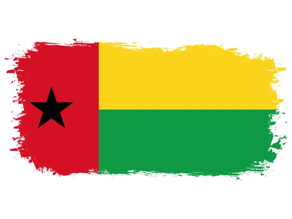 Прапор Гвінеї Бісау Пензля Розфарбований Гранж Банер Векторна Ілюстрація — стоковий вектор