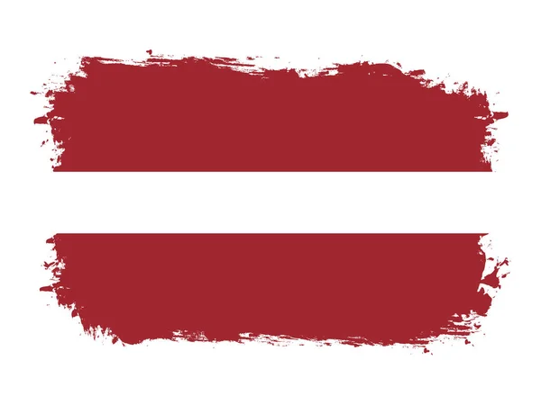 Bandeira Letónia Banner Grunge Pintado Com Pincel Ilustração Vetorial —  Vetores de Stock
