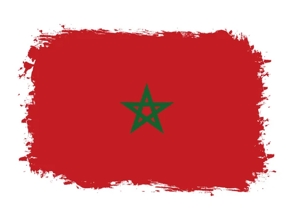 毛筆で描いたモロッコの旗 ベクトルイラスト — ストックベクタ