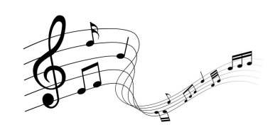 vektör sayfası müziği - beyaz arkaplanda müzik notaları