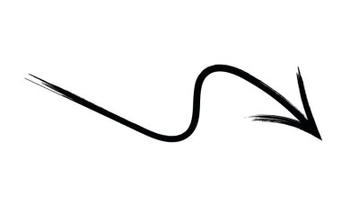 beyaz arkaplanda fırça boyalı ok simgesi - vektör illüstrasyonu