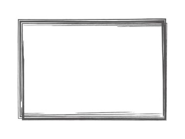 gri renkli vektör fırçası boyalı mürekkep damgalı pankart çerçevesi