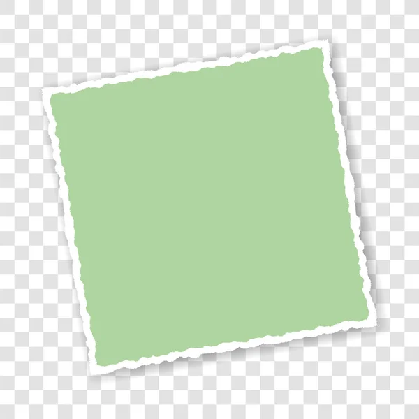 Grön Färgad Vektor Riven Papper Banner Med Rippade Kanter Med — Stock vektor