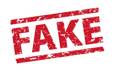 FAKE - Pul pankartın kırmızı renkli vektör çizimi