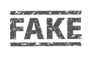 FAKE - Pul pankartın gri renkli vektör çizimi