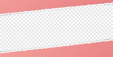 Saydam arkaplan üzerine yazdığınız metin için yırtık kenarlı kırmızı vektör yırtık kağıt pankartı