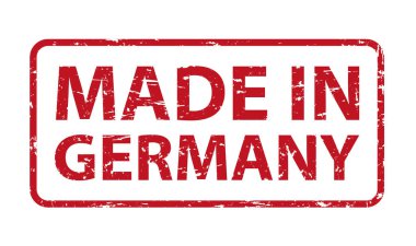 ALMANA yapımı - pul pankartın kırmızı renkli vektör çizimi