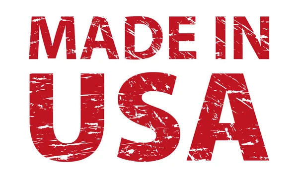 Made Usa Rot Gefärbte Vektorabbildung Des Briefmarkenbanners — Stockvektor