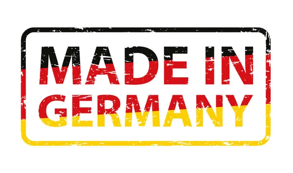 Made Alemania Bandera Alemana Vector Color Ilustración Banner Sello — Vector de stock