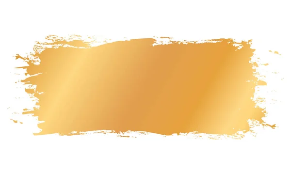 Arany Színű Vektor Ecset Festett Banner Keret Fehér Háttér — Stock Vector