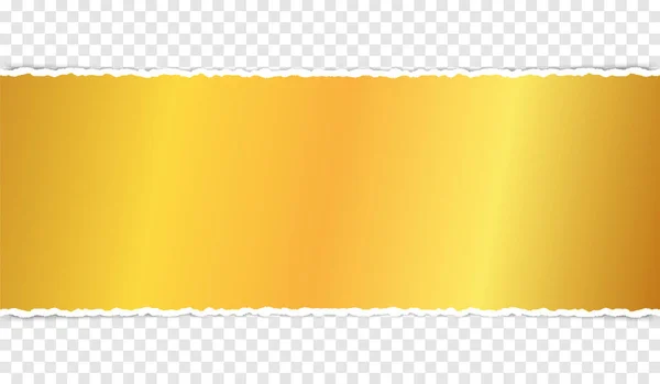 Vetor Banner Papel Rasgado Colorido Ouro Com Bordas Rasgadas Com —  Vetores de Stock
