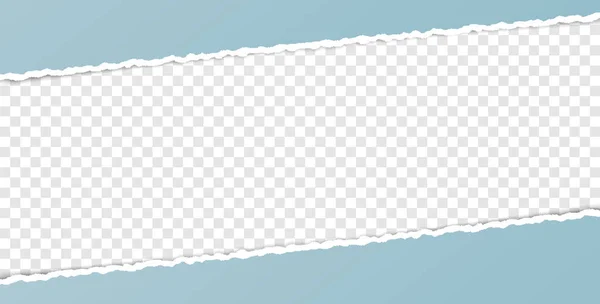 Vector Blauw Gekleurd Gescheurd Papier Banner Met Gescheurde Randen Met — Stockvector