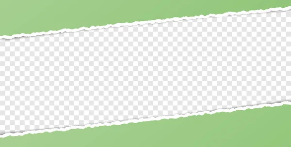 Banner Papel Rasgado Color Verde Vector Con Bordes Rasgados Con — Vector de stock