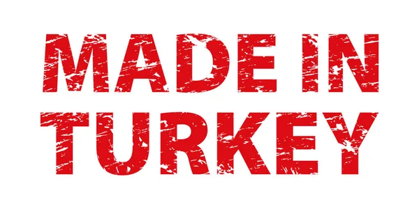Φτιαγμένο Στην Τουρκία Κόκκινο Χρώμα Εικονογράφηση Διάνυσμα Του Banner Σφραγίδα — Διανυσματικό Αρχείο