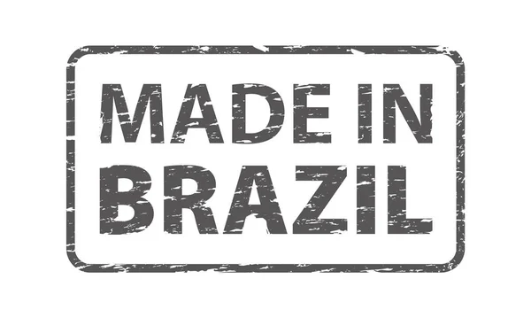 Made Brasil Ilustración Vectorial Color Gris Banner Sello — Vector de stock