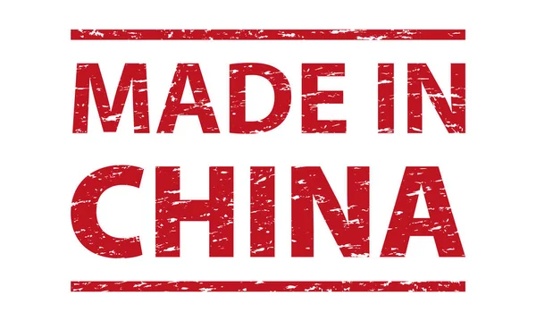 Made China Ilustración Vectorial Color Rojo Banner Sello — Vector de stock