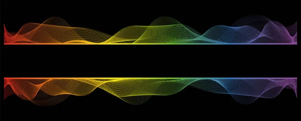 Рамка Абстрактних Векторних Ліній Мелодії Веселки Кольорових Хвиль Білому Фоні — стоковий вектор