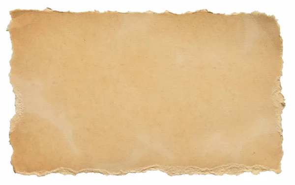 Beyaz Arkaplanda Izole Edilmiş Eski Kahverengi Grunge Kağıdının Dokusu Ile — Stok fotoğraf
