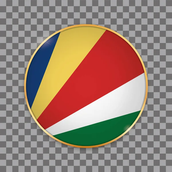 Vektor Illustration Eines Runden Banners Mit Landesflagge Der Seychellen — Stockvektor
