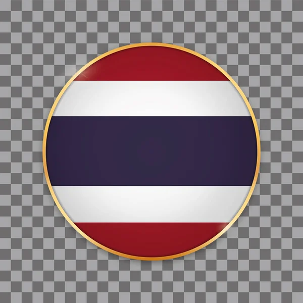 Vector Illustration Button Banner Wit Country Flag Thailand — ストックベクタ