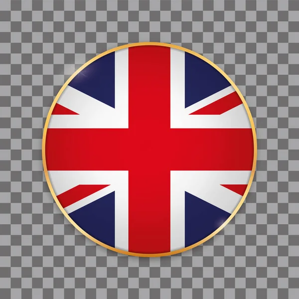 Illustration Vectorielle Bannière Bouton Rond Drapeau Royaume Uni — Image vectorielle