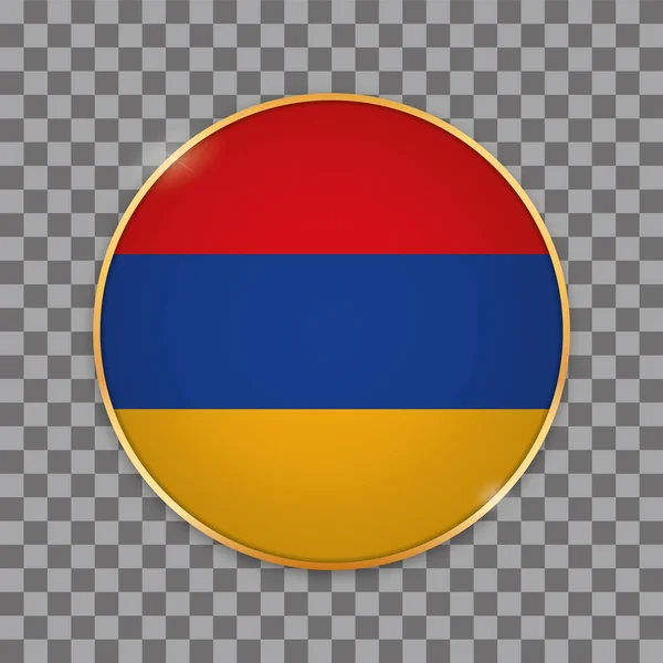 Vektor Illustration Rund Knapp Banner Med Land Flagga Armenien — Stock vektor