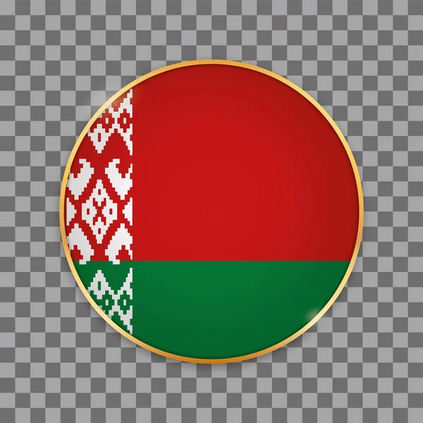 Vector Illustration Button Banner Wit Country Flag Belarus — Wektor stockowy