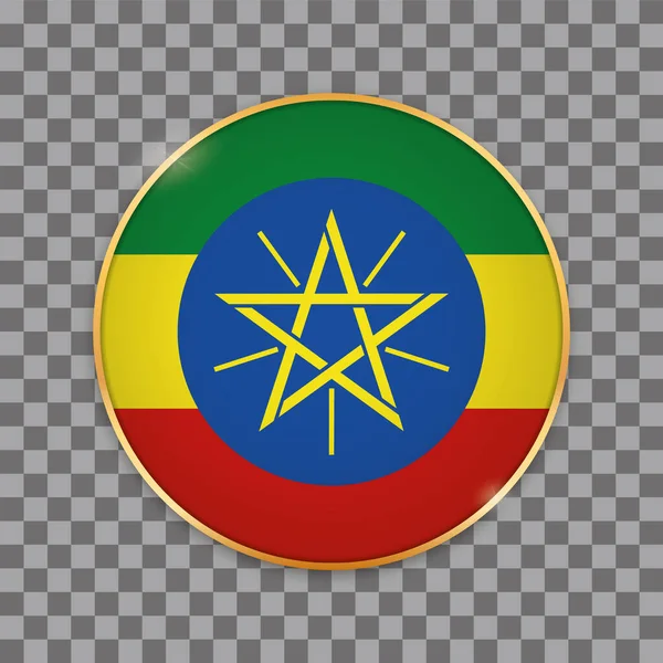 Vector Illustration Button Banner Country Flag Ethiopia — Vetor de Stock