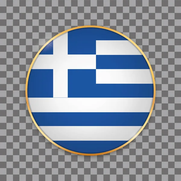 Διανυσματική Απεικόνιση Στρογγυλής Λάμπας Σημαία Χώρας Της Ελλάδας — Διανυσματικό Αρχείο