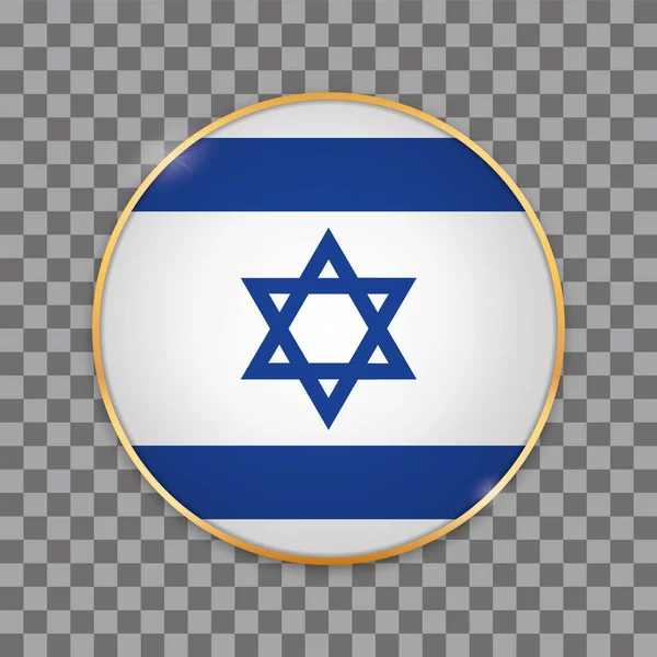 Vektor Illustration Rund Knapp Banner Med Land Flagga Israel — Stock vektor