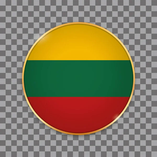 Vector Illustration Button Banner Country Flag Lithuania — Image vectorielle