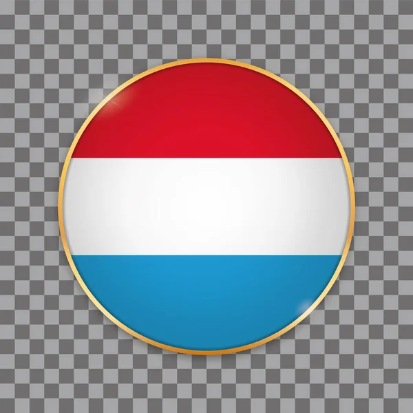 Vektor Ábrázolása Kerek Gomb Banner Ország Zászlóval Luxemburg — Stock Vector
