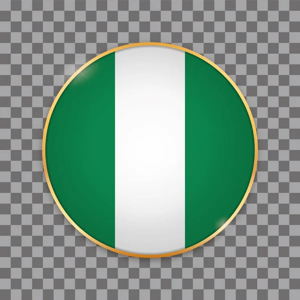 Vector Illustration Button Banner Country Flag Nigeria — Stock Vector