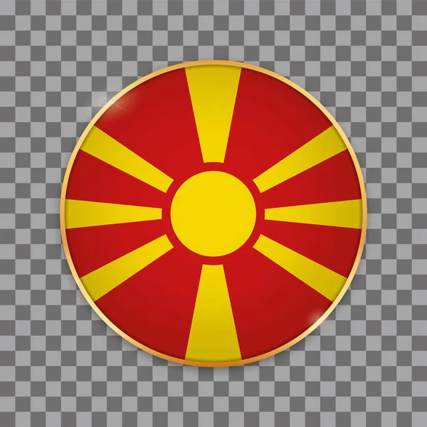 Vector Illustration Button Banner Country Flag North Macedonia — Stockvektor