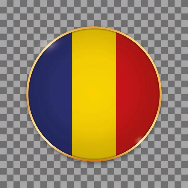 Vector Illustration Button Banner Country Flag Romania — ストックベクタ