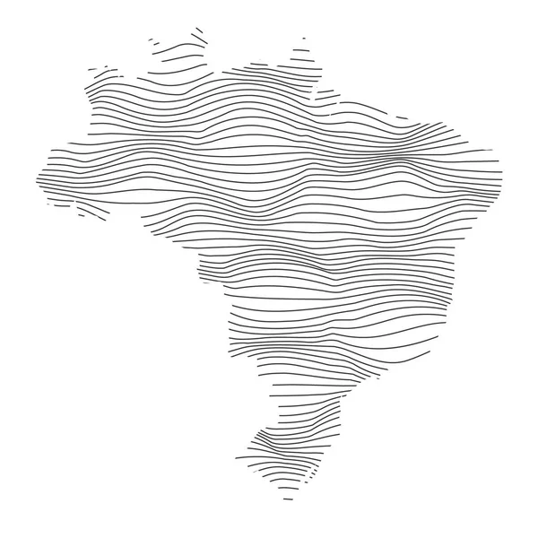 Abstract Map Brazil Vector Illustration Striped Map — Image vectorielle