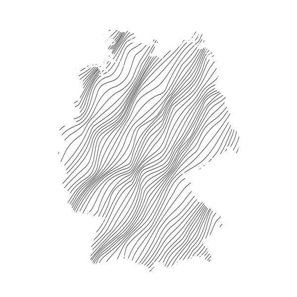 Abstrakt Karta Över Tyskland Vektor Illustration Randig Karta — Stock vektor