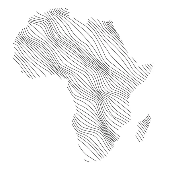 Mapa Abstrato África Ilustração Vetorial Mapa Listrado — Vetor de Stock