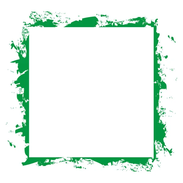 Vektorpinsel Bemalt Grün Farbigen Banner Rahmen Illustration Auf Weißem Hintergrund — Stockvektor