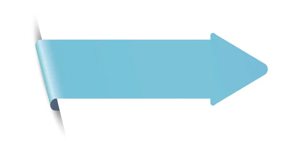 Enkel Vektor Illustration Blå Färgad Pil Etikett Bokmärke Banner Vit — Stock vektor