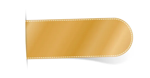Simple Vector Illustration Gold Colored Label Bookmark Banner White Background —  Vetores de Stock